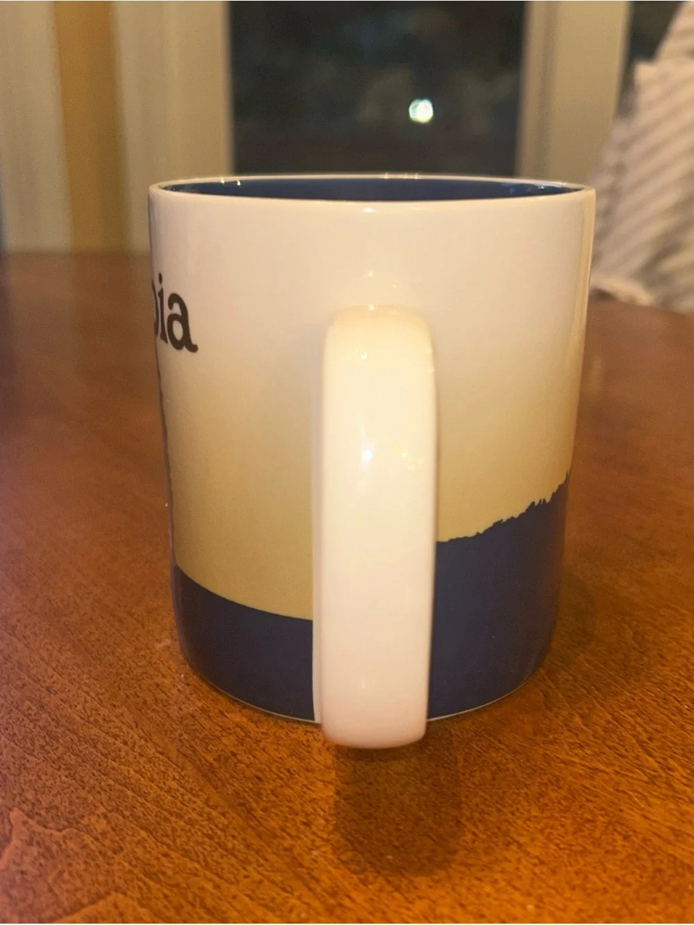Starbucks Colombia Blue White Gold Ceramic Coffee Mug 2015 discontinued